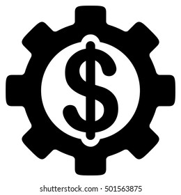 Development Cost vector pictograph. Style is flat graphic symbol, black color, white background.
