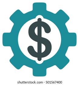 Development Cost vector pictograph. Style is flat graphic bicolor symbol, soft blue colors, white background.