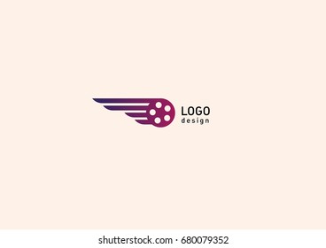 Development Creative geometric bright logo flying video