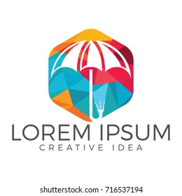 Development creative umbrella logo.