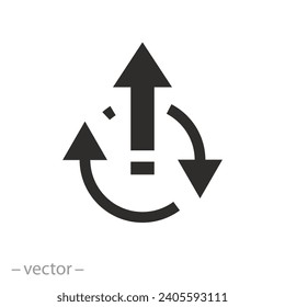 development cycle icon, continuous improvement, constant rising - flat vector illustration