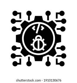 development debug glyph icon vector. development debug sign. isolated contour symbol black illustration