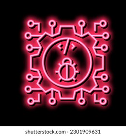 development debug neon light sign vector. development debug illustration