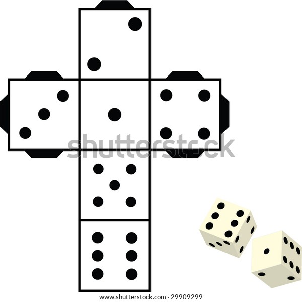 development dice print assemble stock vector royalty free
