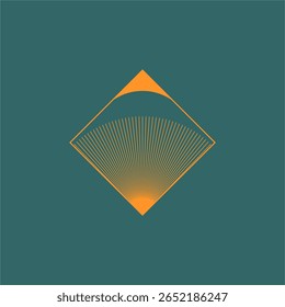 O Emblema de desenvolvimento é abstrato no estilo Art Déco.