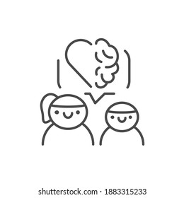 Development of emotional intelligence in children color line icon. Pictogram for web page, mobile app, promo.