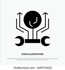 Development, Engineering, Growth, Hack, Hacking solid Glyph Icon vector