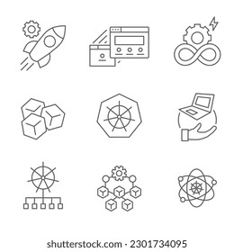 Development and Environment Infographic Kubernetes Icon Set