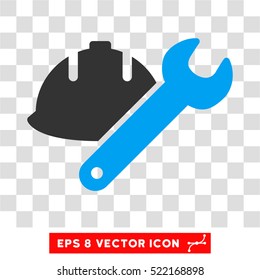 Development EPS vector pictogram. Illustration style is flat iconic bicolor blue and gray symbol on white background.