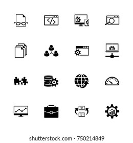 Development - Expand to any size - Change to any colour. Flat Vector Icons - Black Illustration on White Background.