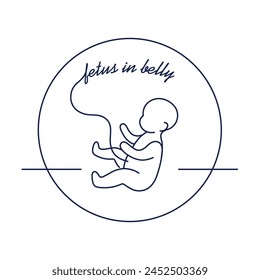 Development of fetus in uterine. Gynecology, reproductive. Thin line icon. Vector illustration