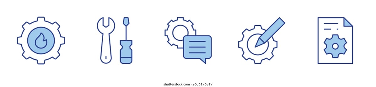 development, file, settings. Settings Icon vector illustration. Line Duotone style. Editable stroke.