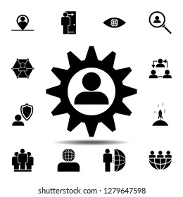 development, gear icon. Simple glyph vector element of Business global icons set for UI and UX, website or mobile application