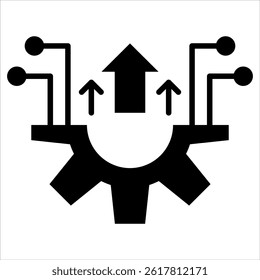 Ilustración vectorial de icono de glifo de desarrollo