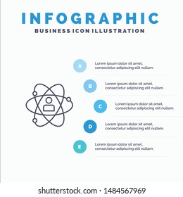 Development, Growth, Human, Person, Personal, Power, Talent Line icon with 5 steps presentation infographics Background. Vector Icon Template background