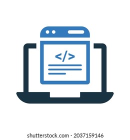Development, html, webpage icon. Simple editable vector design isolated on a white background.