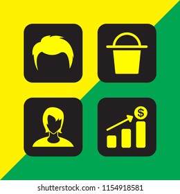 development icon. 4 development set with healthcare and medical, increased revenue and human vector icons for web and mobile app