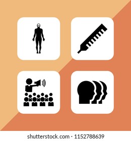 development icon. 4 development set with human, teacher and healthcare and medical vector icons for web and mobile app
