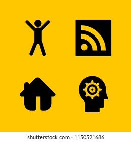 development icon. 4 development set with website, human, site and ai vector icons for web and mobile app
