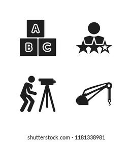 development icon. 4 development vector icons set. blocks, user and engineer icons for web and design about development theme