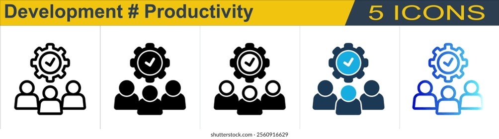 Development icon with 5 styles (Outline, Solid, Mixed, Duo Tone and Line Gradient)