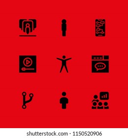 development icon. 9 development set with human, ui, teacher and seo and web vector icons for web and mobile app