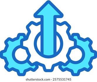 Development Icon Blue Color Vector Illustration