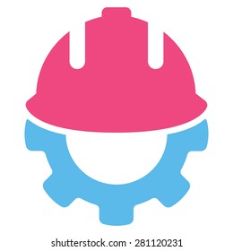 Development icon from Business Bicolor Set. This isolated flat symbol uses light blue and pink colors.