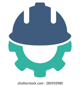 Development icon from Business Bicolor Set. Vector style: flat bicolor symbols, cobalt and cyan colors, rounded angles, white background.