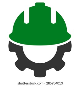 Development icon from Business Bicolor Set. Vector style: flat bicolor symbols, green and gray colors, rounded angles, white background.