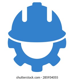 Development icon from Business Bicolor Set. Vector style: flat symbols, cobalt color, rounded angles, white background.