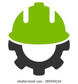 Development icon from Business Bicolor Set. Vector style: flat bicolor symbols, eco green and gray colors, rounded angles, white background.