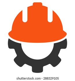 Development icon from Business Bicolor Set. Vector style: flat bicolor symbols, orange and gray colors, rounded angles, white background.