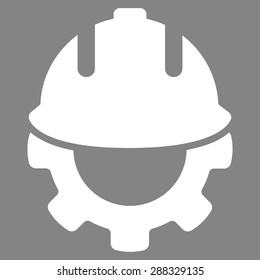 Development icon from Business Bicolor Set. Vector style: flat symbols, white color, rounded angles, gray background.