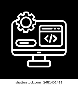 Development icon, coding, computer, gear, folder vector outline.
