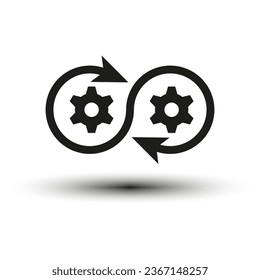Development icon. Cog with arrow business concept. Vector illustration. EPS 10.