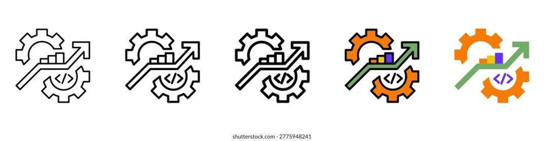 Development Icon Collection With Different Styles And Colors