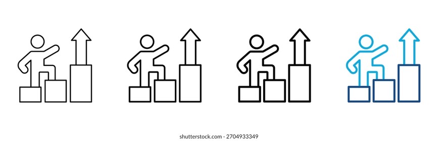 Conjunto de Colección de contorno de estilo diferente de icono de desarrollo Ilustración vectorial
