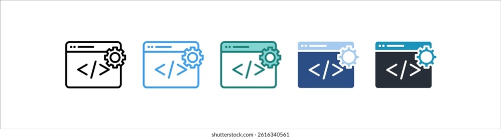 Development Icon In Different Style Vector