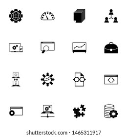 Development icon - Expand to any size - Change to any colour. Perfect Flat Vector Contains such Icons as idea, puzzle, speedometer, browser, documents, html css programming, code, software, portfolio