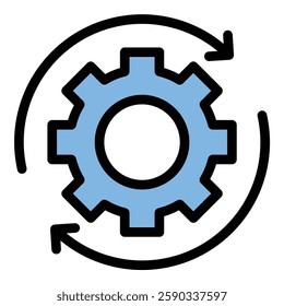 Development Icon Growth and Progress in Flat Line Color Style.
