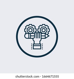 Entwicklungssymbol einzeln auf weißem Hintergrund aus der Programmier- und Kodierungskollektion. Entwicklungs-Icon trendy und moderne Design-Symbol für Logo, Web, App, UI. einfaches Zeichen für das Entwicklungssymbol