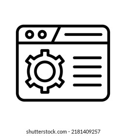 Entwicklungssymbol. Line Art Design einzeln auf weißem Hintergrund