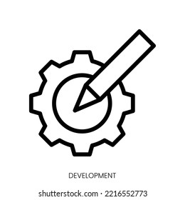 development icon. Line Art Style Design Isolated On White Background