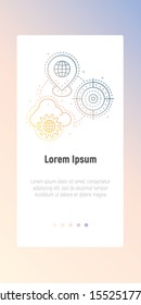 Development icon location, cloud setting, target. A collection of high quality color outline logo for website design and mobile apps. Vector illustration on a white background. EPS 10