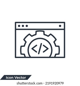 development icon logo vector illustration. software symbol template for graphic and web design collection