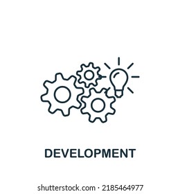 Development icon. Monochrome simple Brain Process icon for templates, web design and infographics