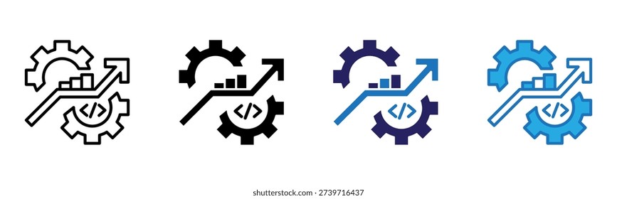 Development Icon Multi Style Vector Illustration