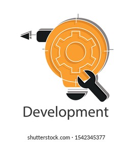 Development icon on white background. Creative idea design use for your project. Flat vector illustration use for template, web page, presentation or brochure.