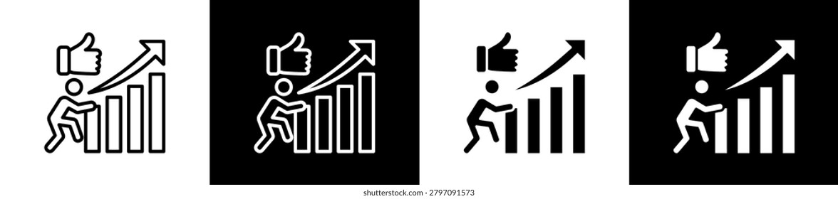 Development Icon In Outline And Glyph Styles With Black And White Variations